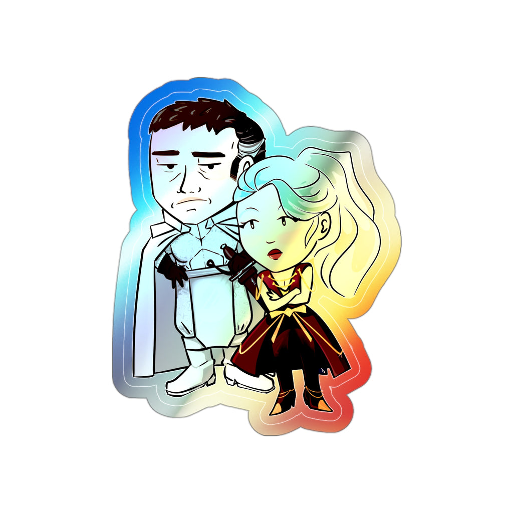 Dalia and Rook Holographic Sticker (Chibi-Style)