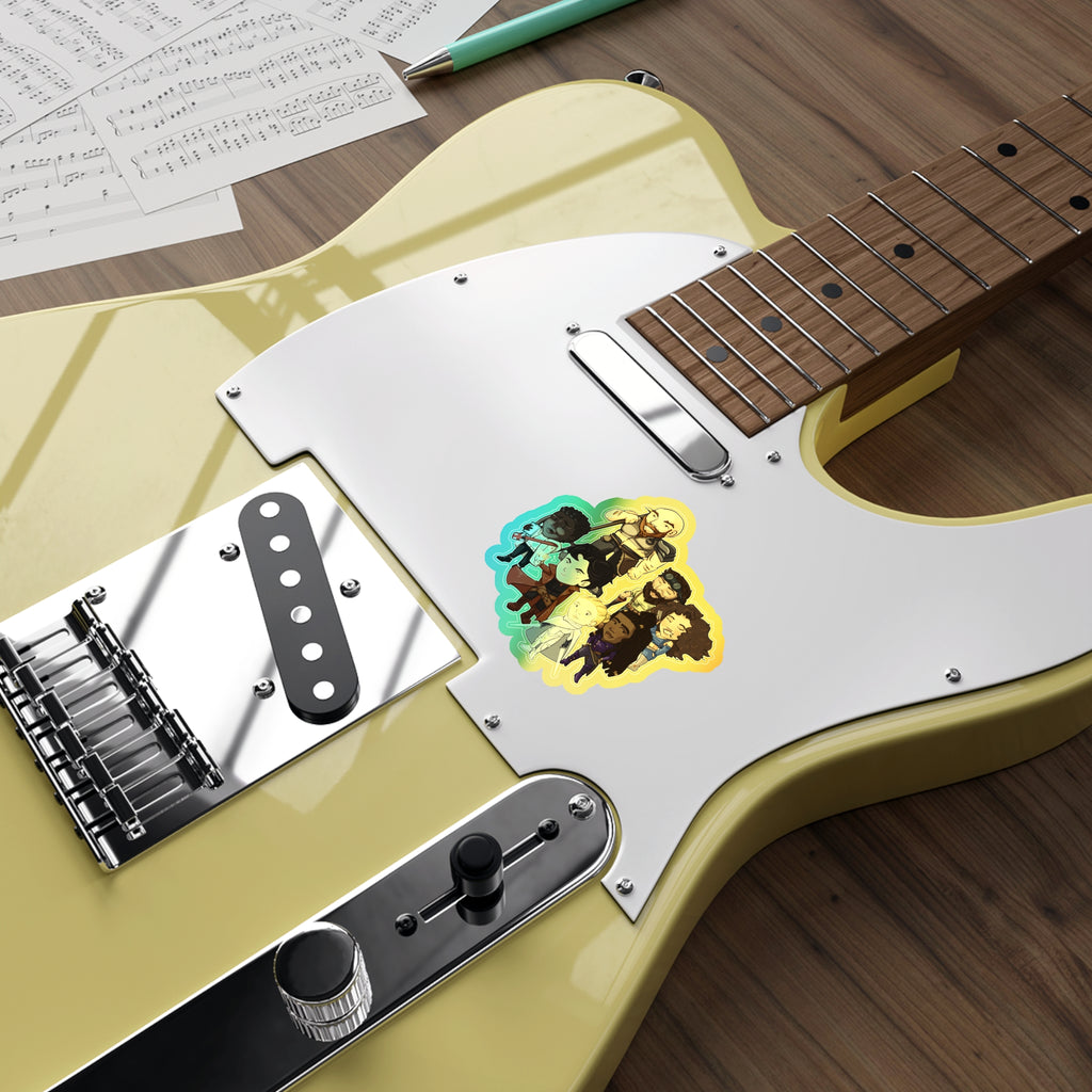 The Crew Huddle Holographic Sticker (Chibi-Style)