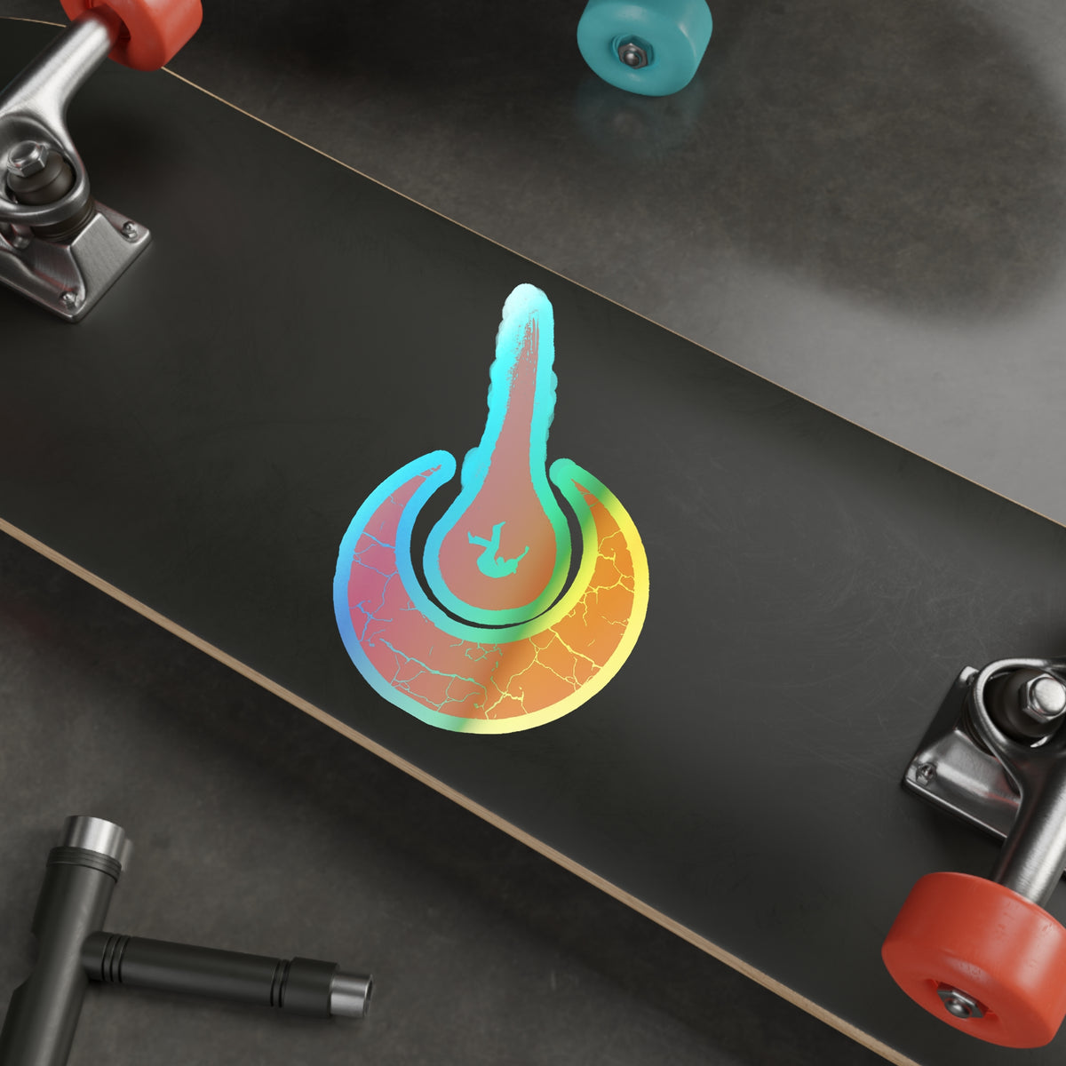 Maurice Africh Logo Holographic Sticker (Scarlet)
