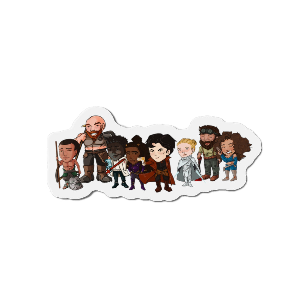 The Crew with Eddie and Little Izzy Magnet (Chibi-Style)