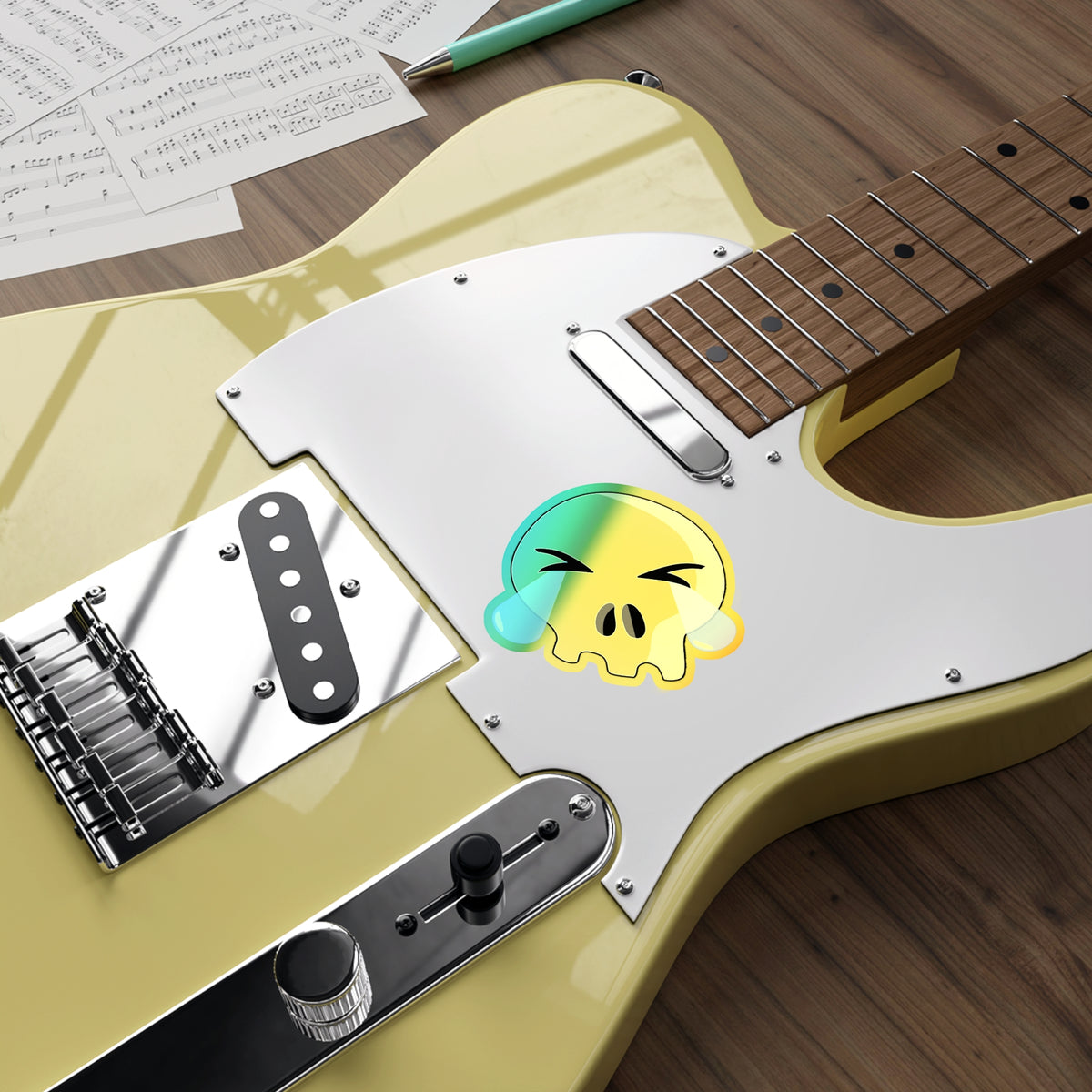 ROFL Skull Holographic Sticker