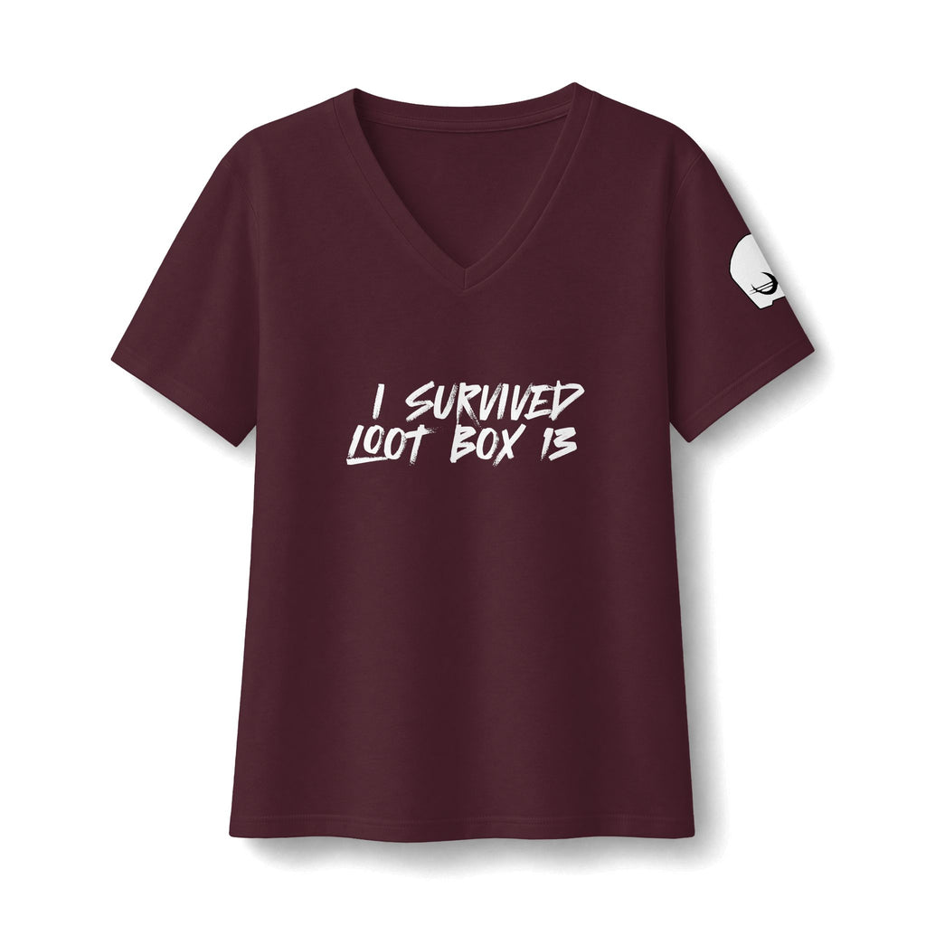 I Survived Loot Box 13 Women's Relaxed V-Neck Tee