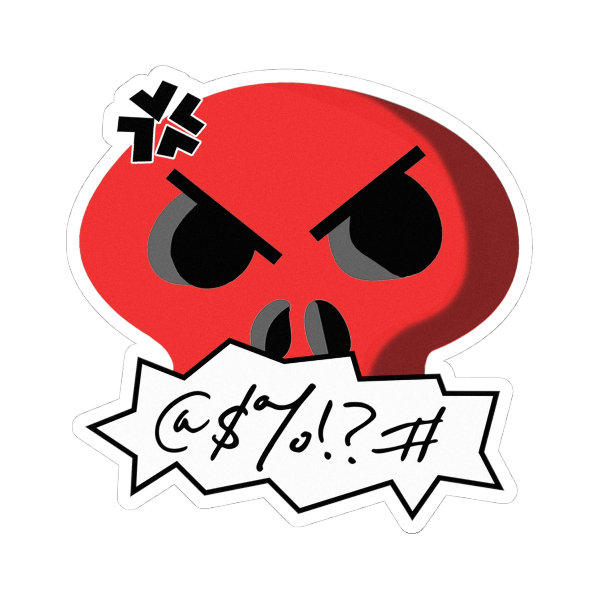 Cursing Skull Sticker