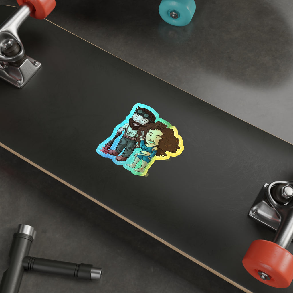 Willow and Bones Holographic Sticker (Chibi-Style)