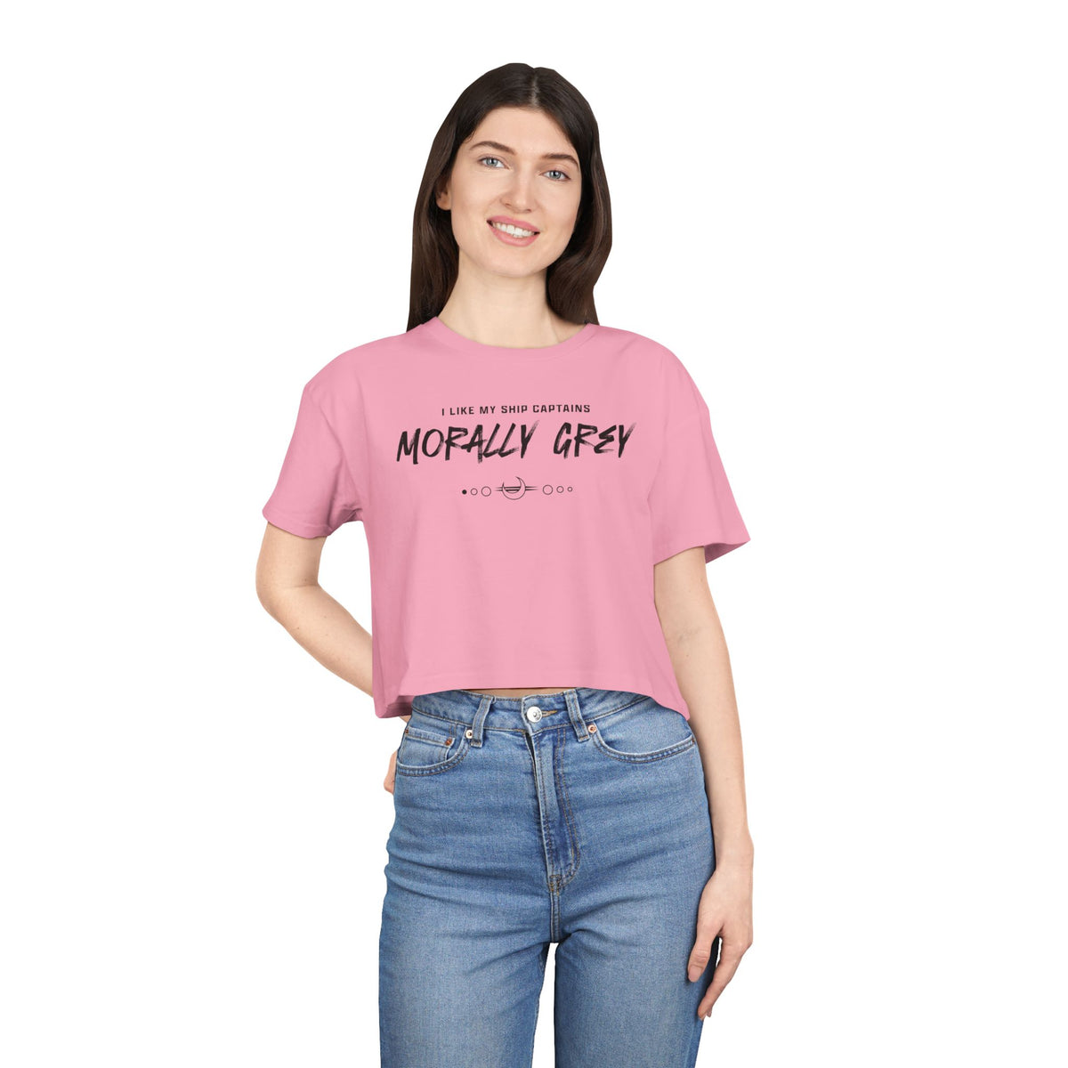 I Like My Ship Captains Morally Grey Crop Tee