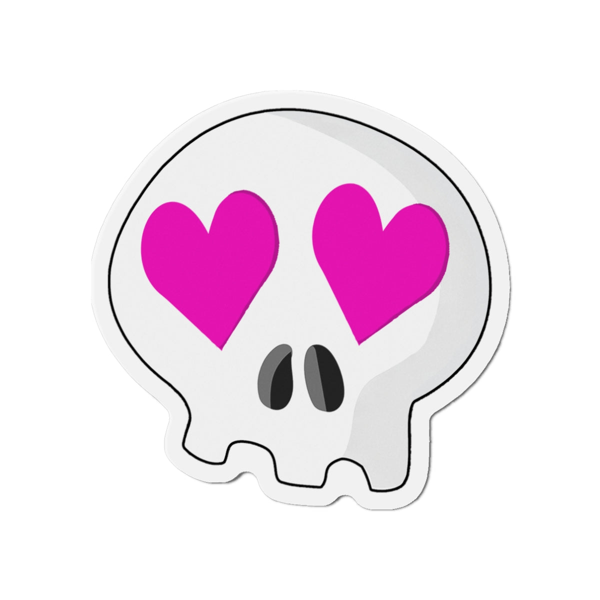 Heart-Eyes Skull Magnet (Pink)