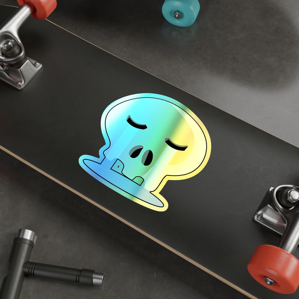 Crying Skull Holographic Sticker