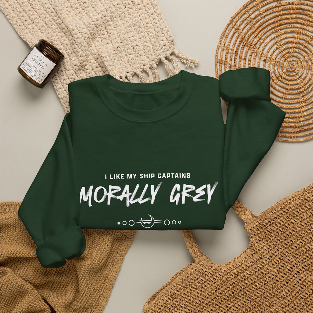 I Like My Ship Captains Morally Grey Crewneck Sweatshirt - Colors