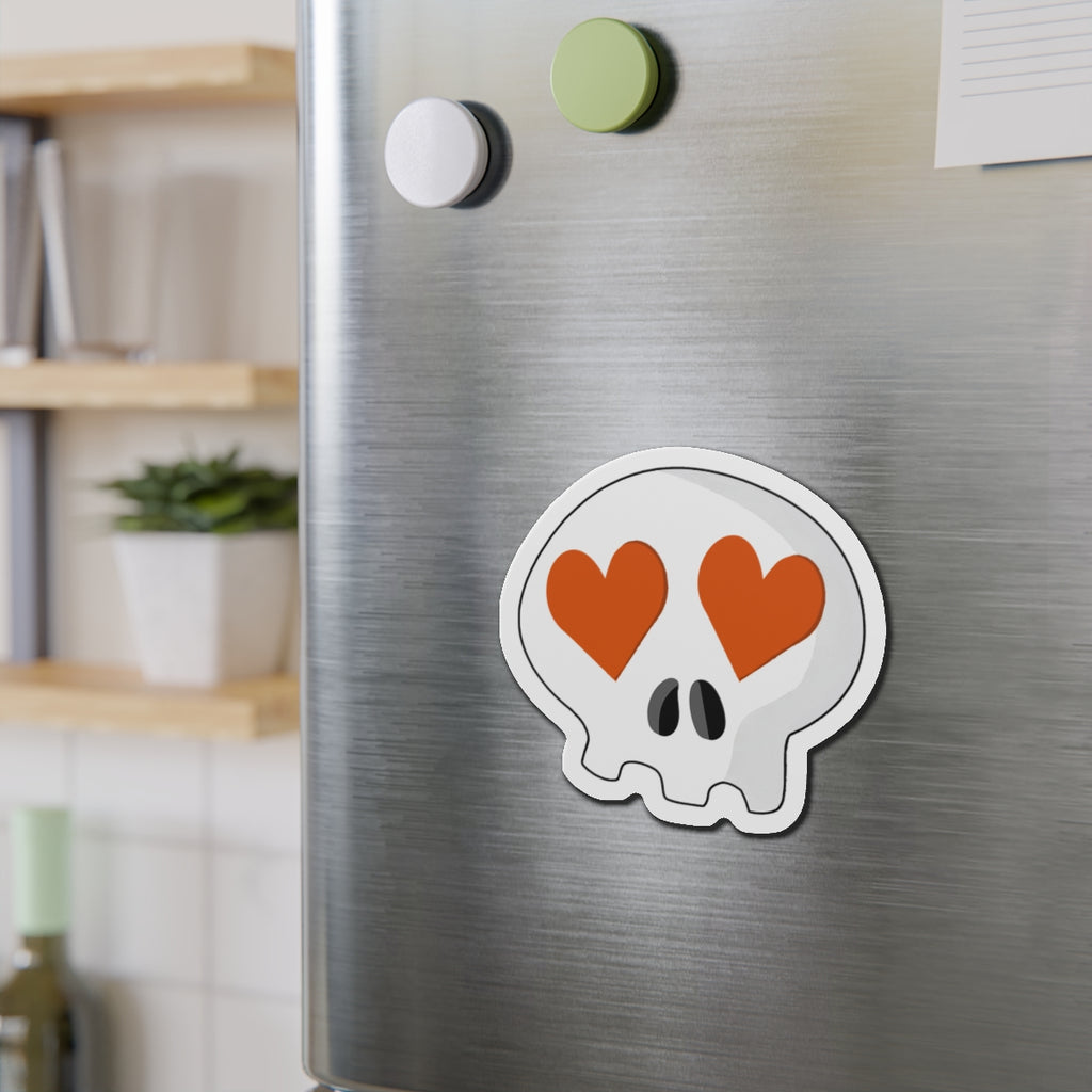 Heart-Eyes Skull Magnet (Orange)