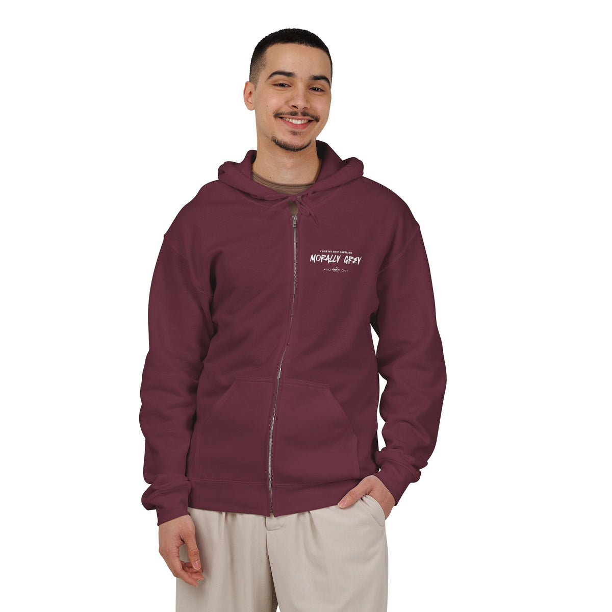 I Like My Ship Captains Morally Grey Zip Hoodie