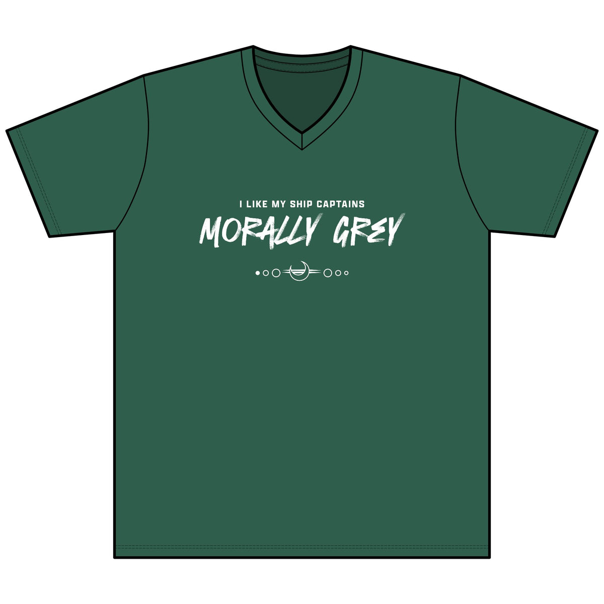 I Like My Ship Captains Morally Grey Heather V-Neck Tee