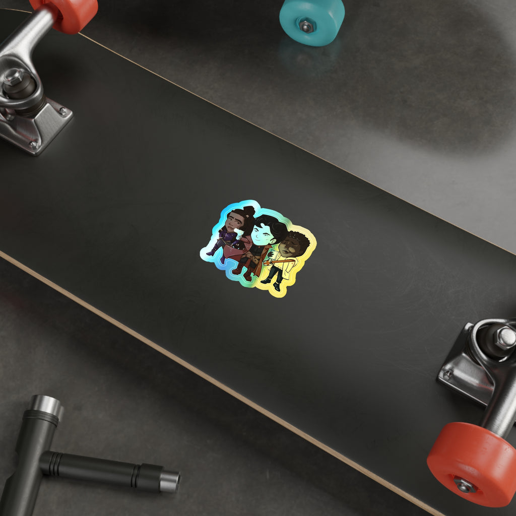 Grey, Minn, and Farlow Holographic Sticker (Chibi-Style)