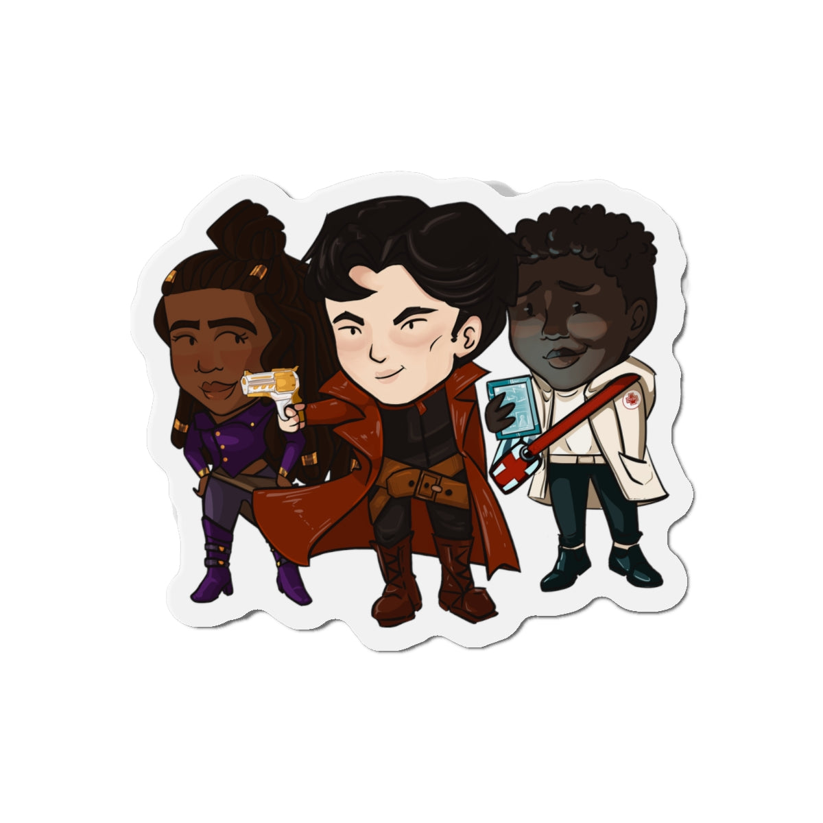 Grey, Minn, and Farlow Magnet (Chibi-Style)