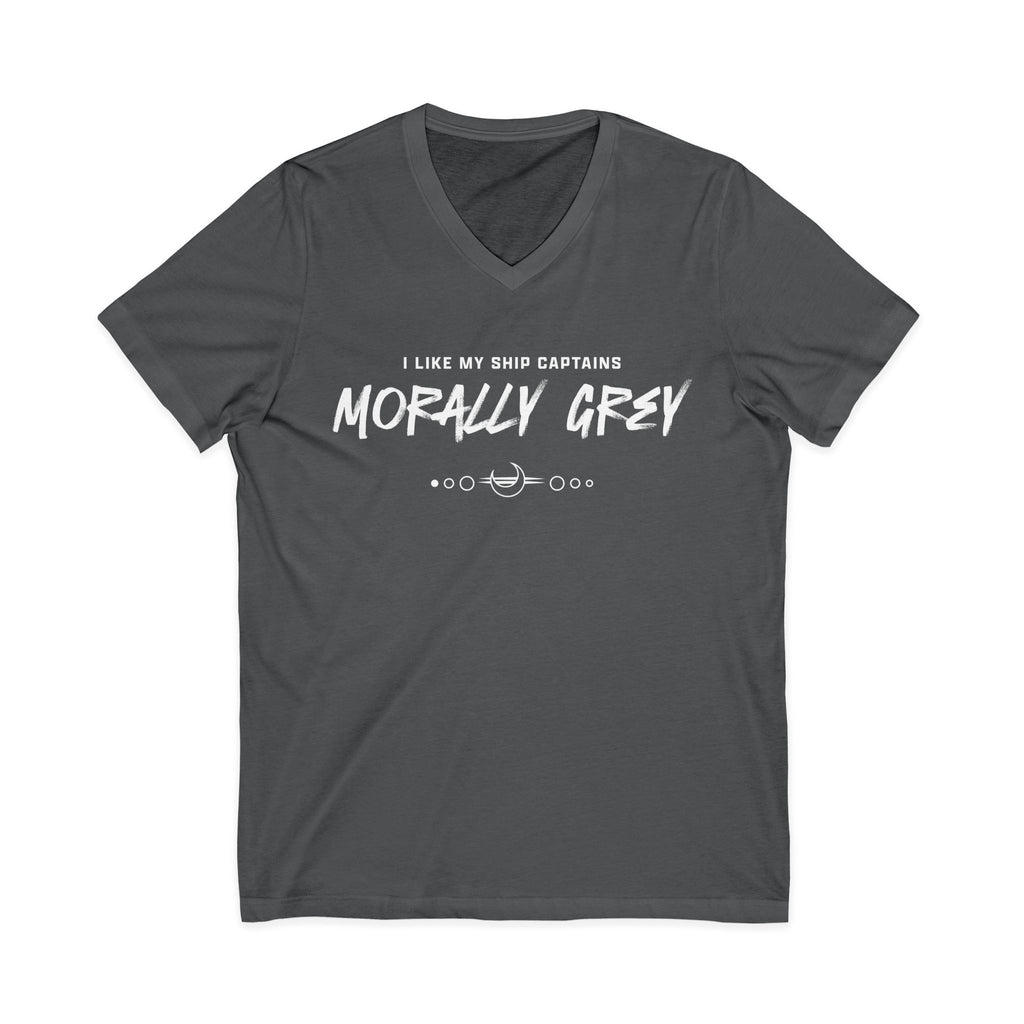 I Like My Ship Captains Morally Grey V-Neck Tee