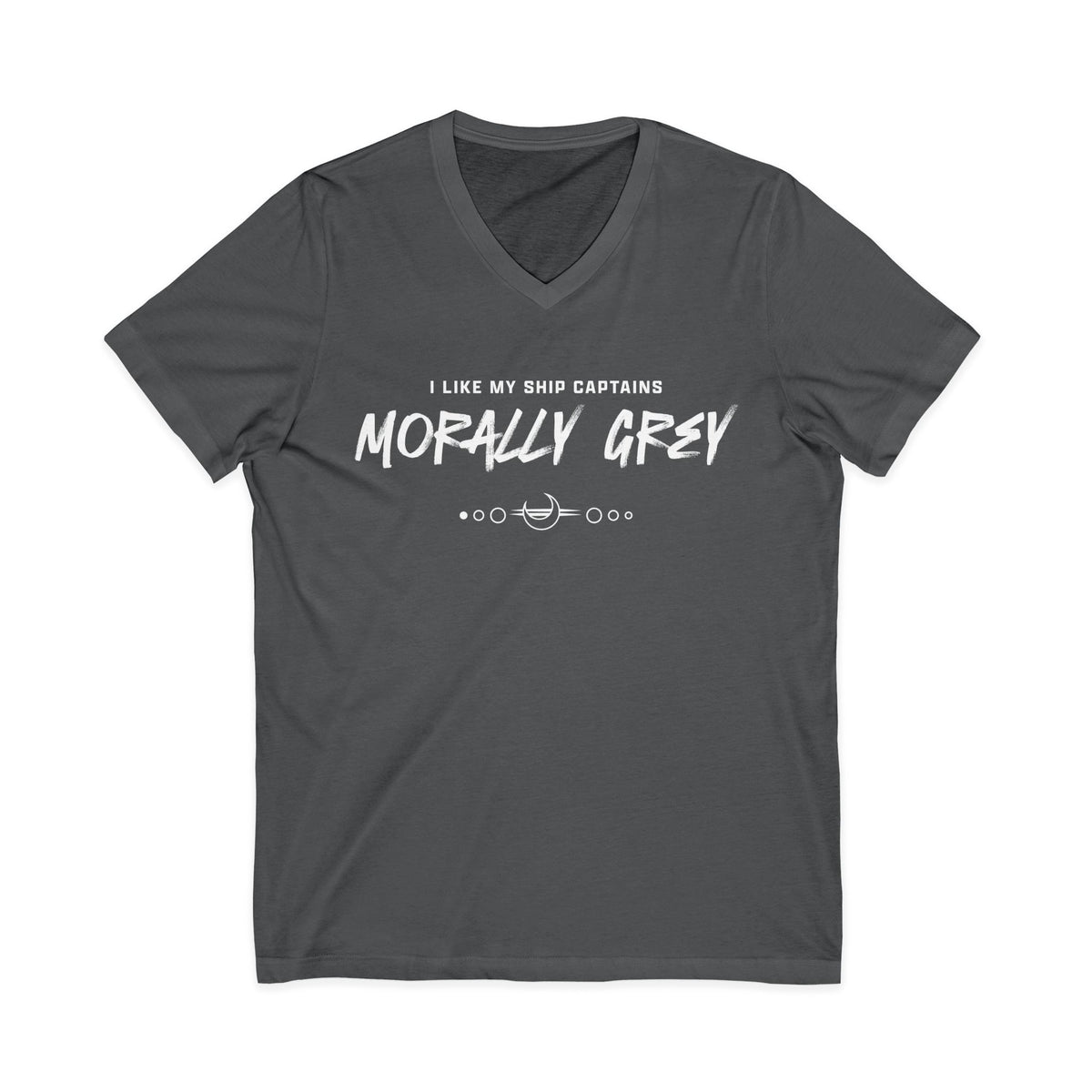 I Like My Ship Captains Morally Grey V-Neck Tee