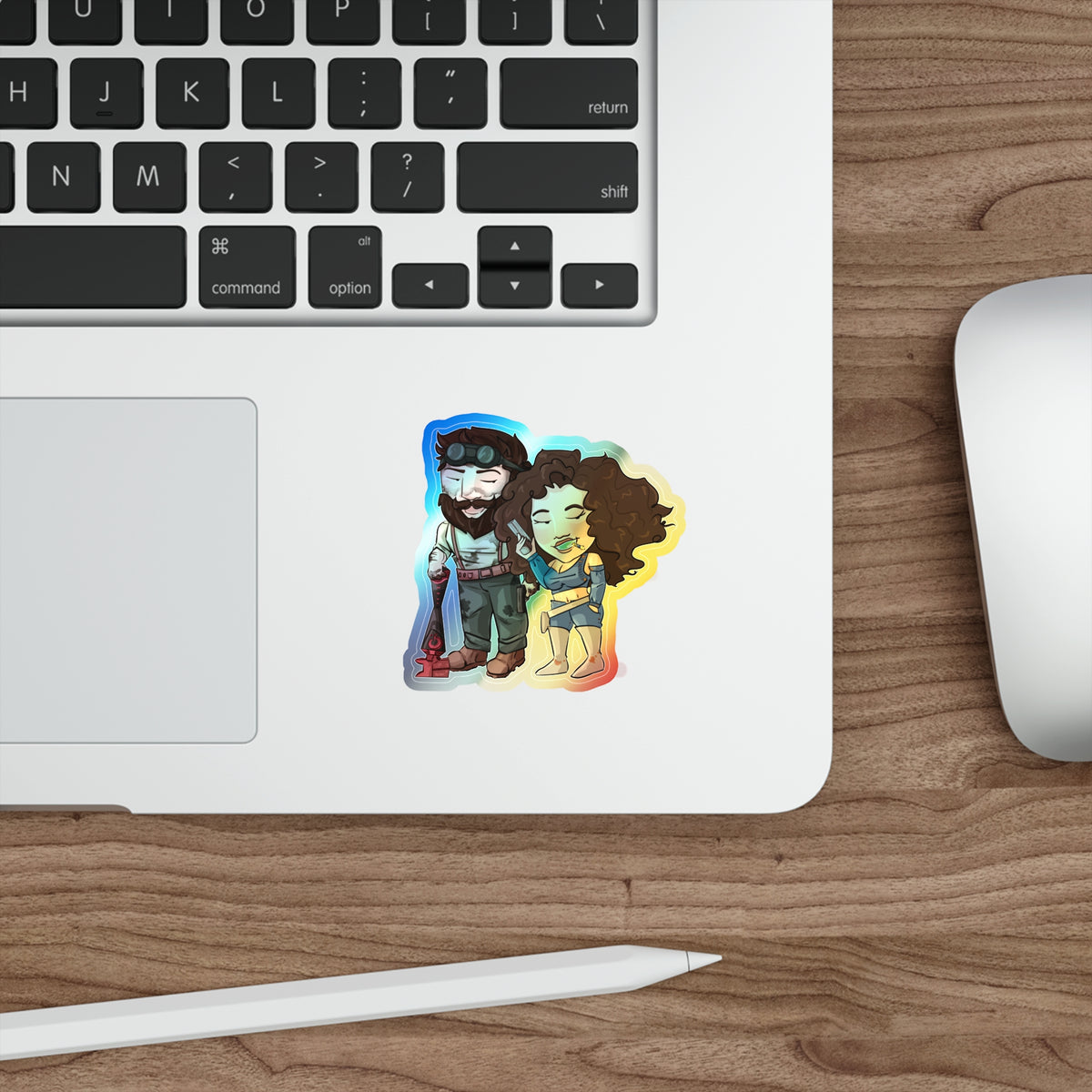 Willow and Bones Holographic Sticker (Chibi-Style)
