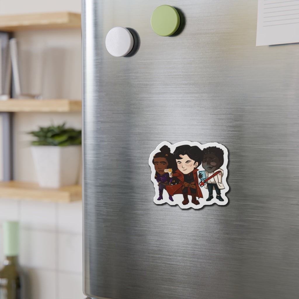 Grey, Minn, and Farlow Magnet (Chibi-Style)