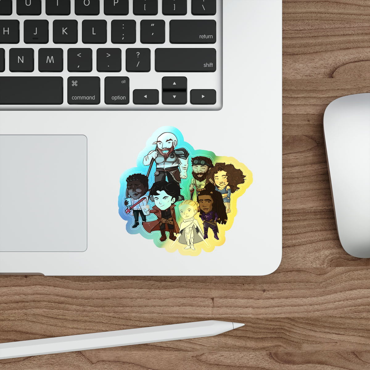 The Crew Huddle Holographic Sticker (Chibi-Style)