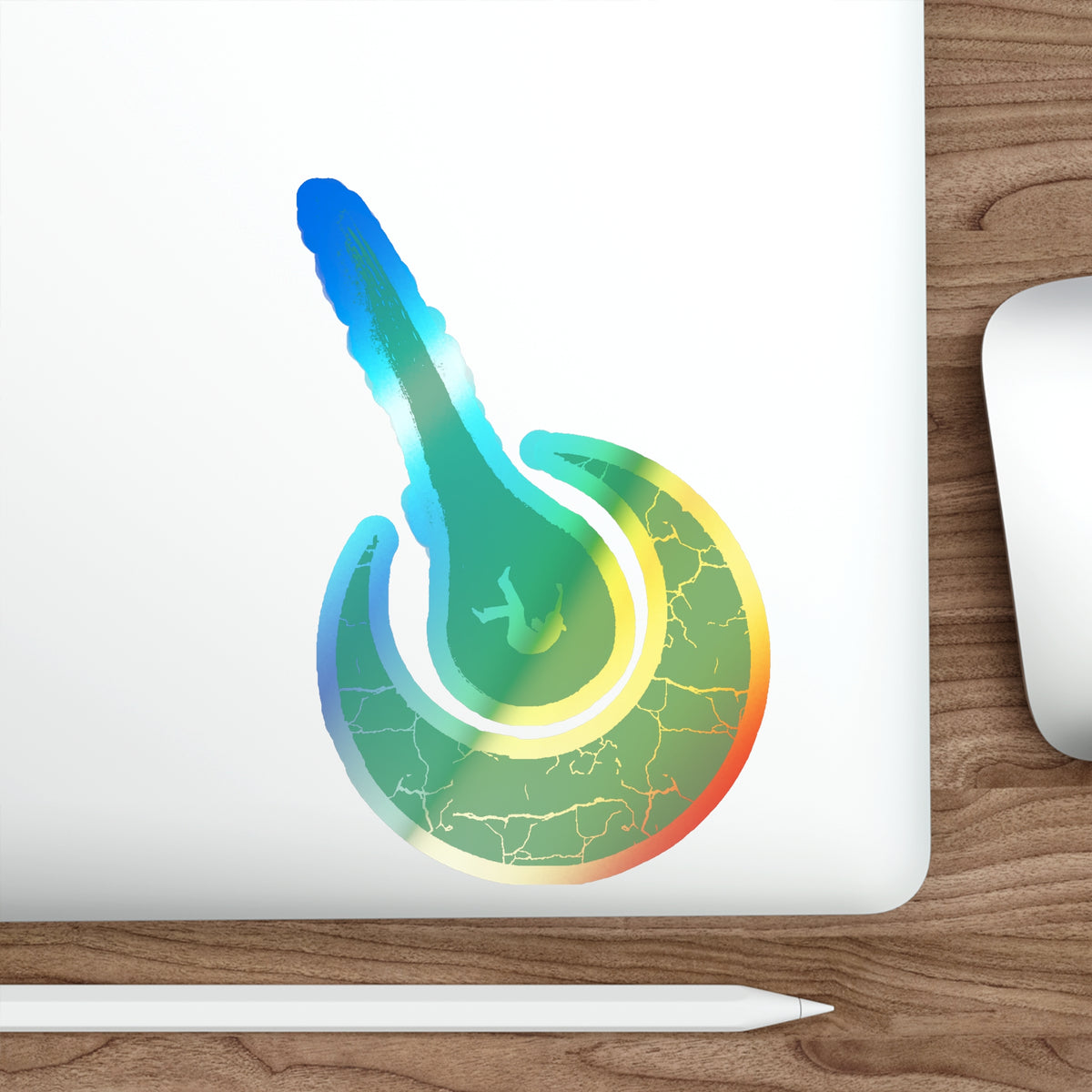 Maurice Africh Logo Holographic Sticker (Teal)