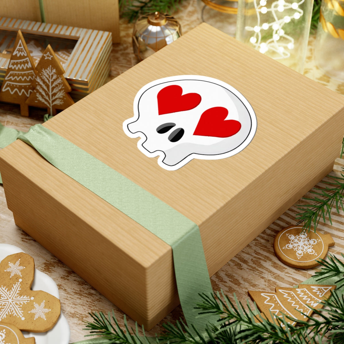 Heart-Eyes Skull Sticker