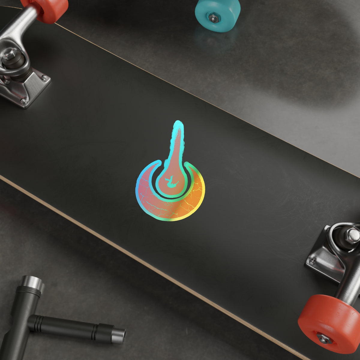 Maurice Africh Logo Holographic Sticker (Scarlet)