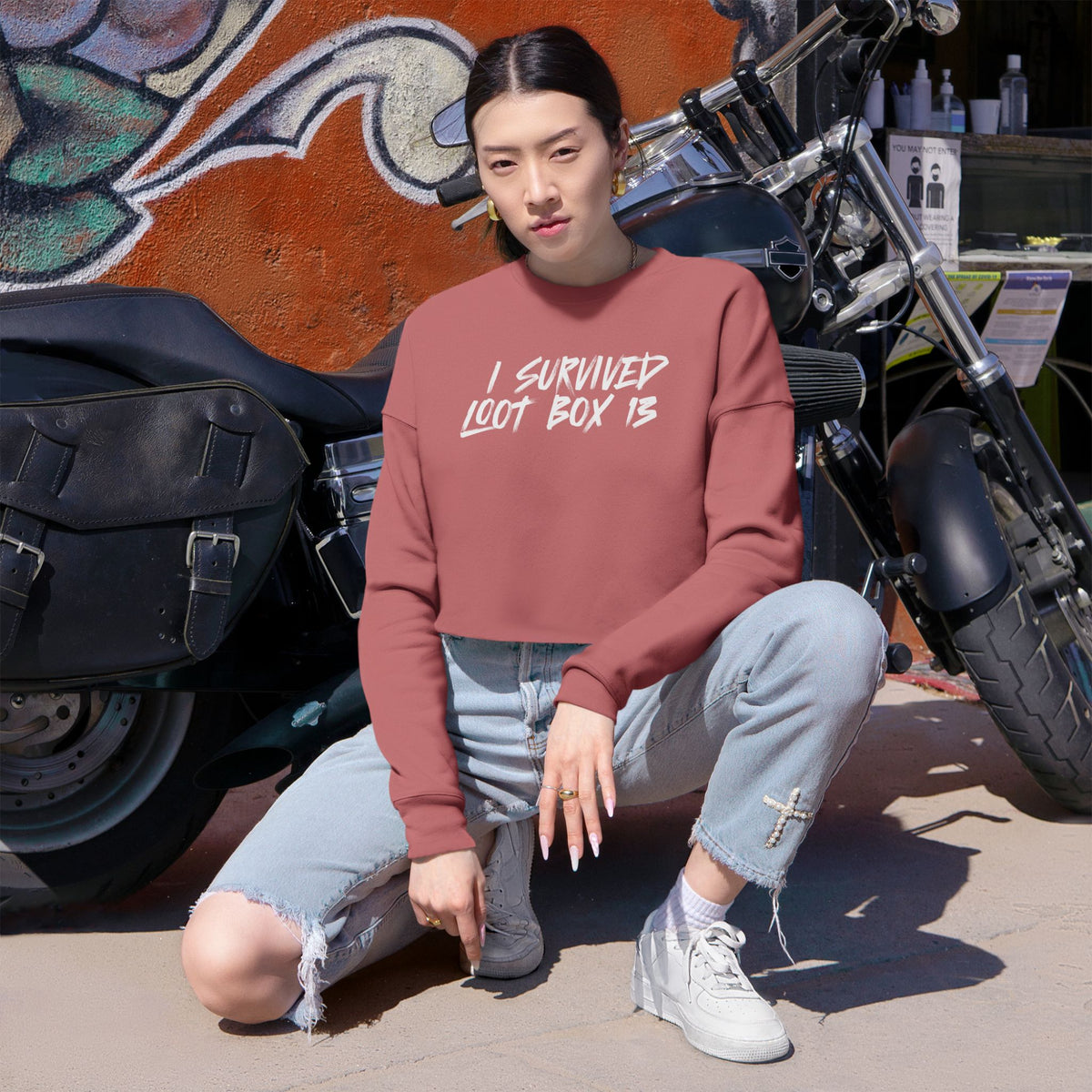 I Survived Loot Box 13 Cropped Sweatshirt