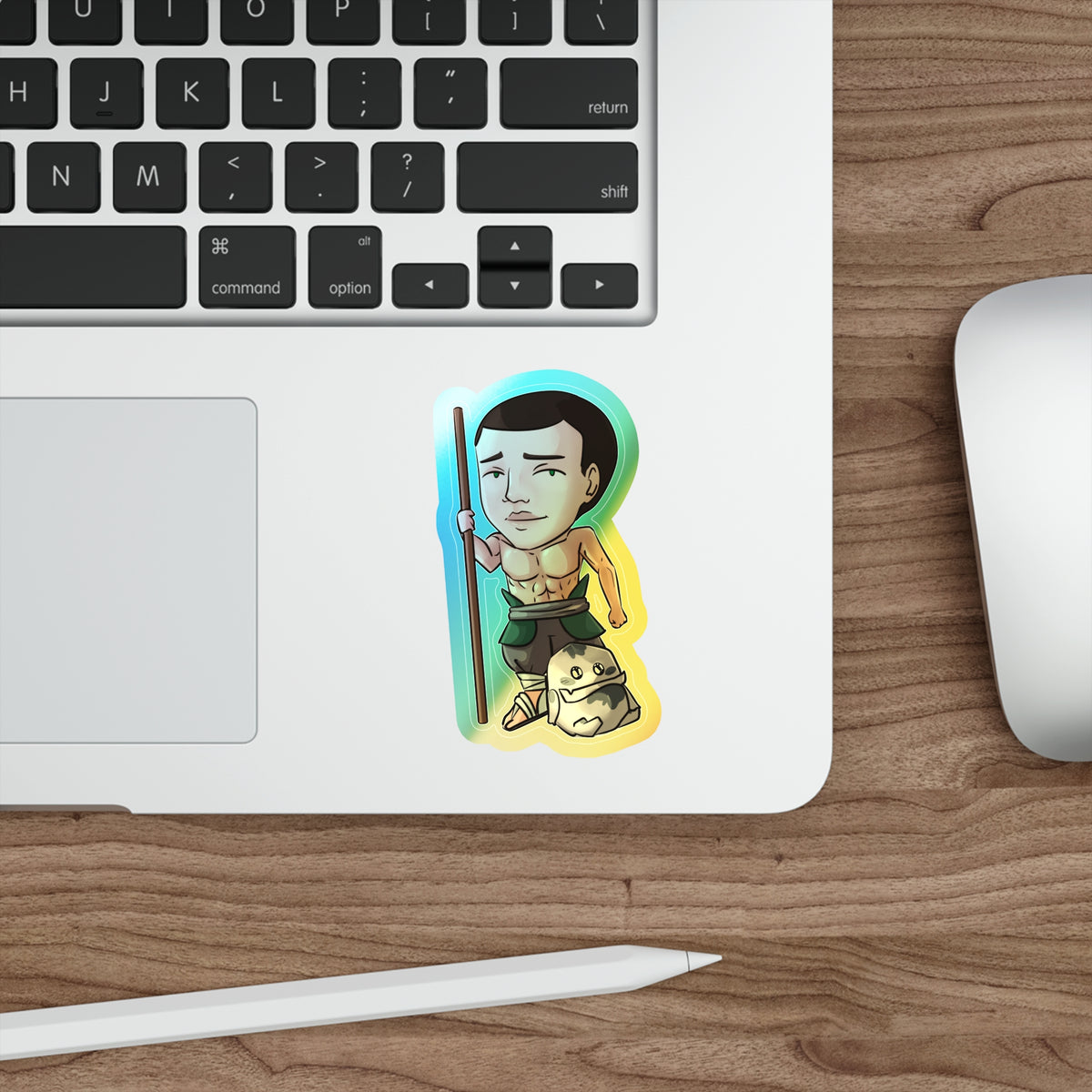 Eddie with Little Izzy Holographic Sticker (Chibi-Style)