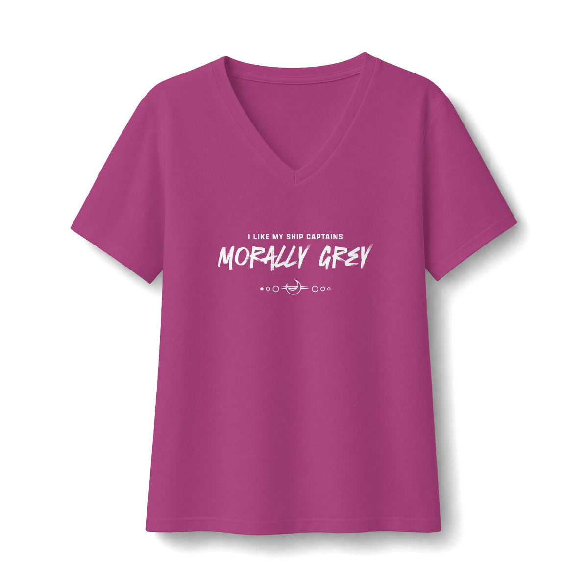 I Like My Ship Captains Morally Grey Women's Relaxed V-Neck Tee