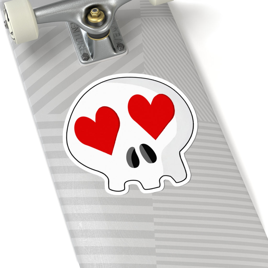 Heart-Eyes Skull Sticker