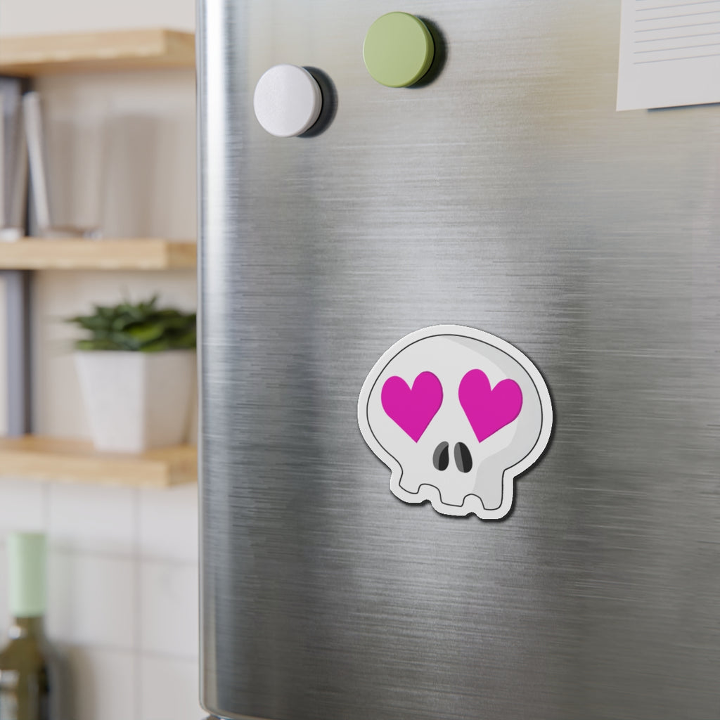 Heart-Eyes Skull Magnet (Pink)