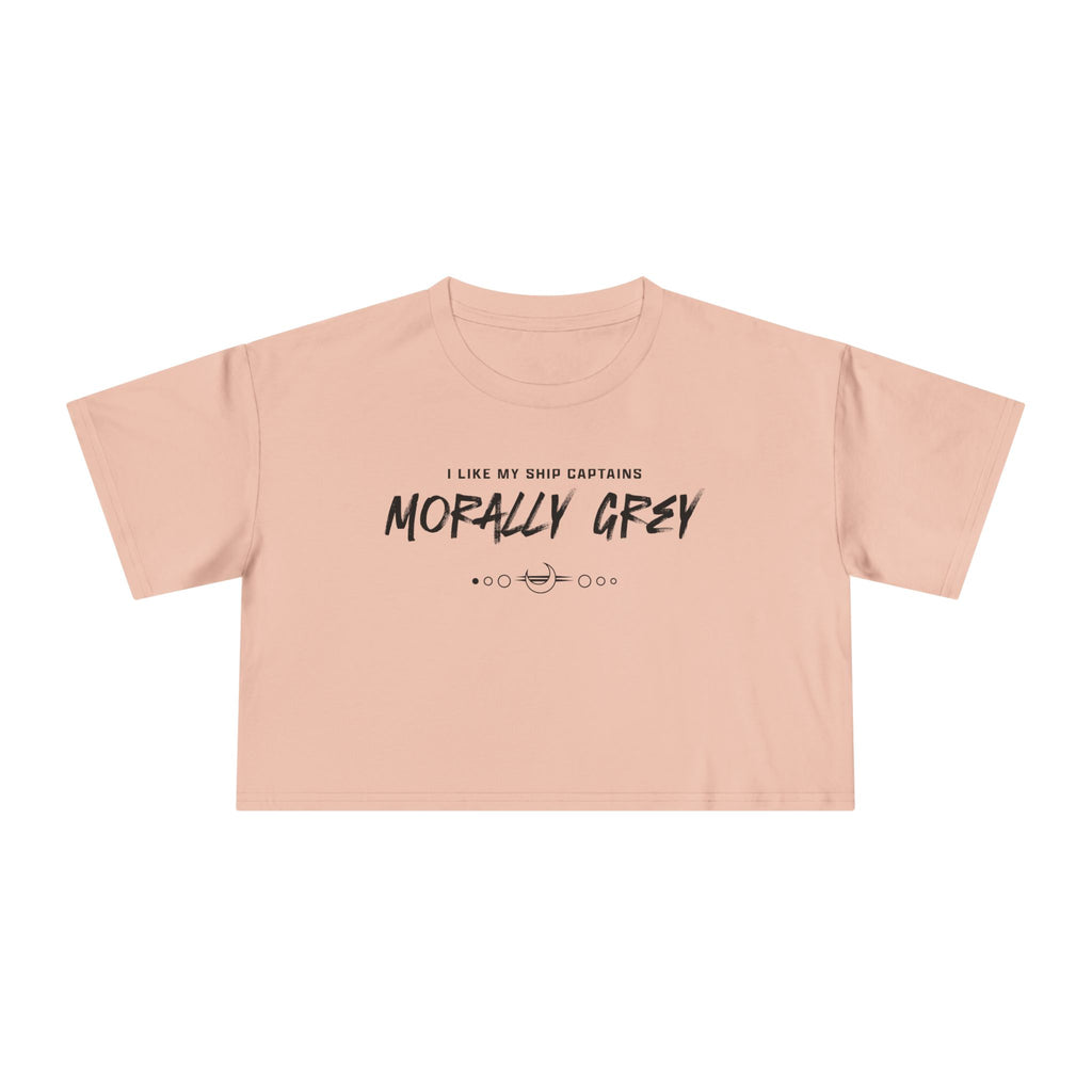I Like My Ship Captains Morally Grey Crop Tee