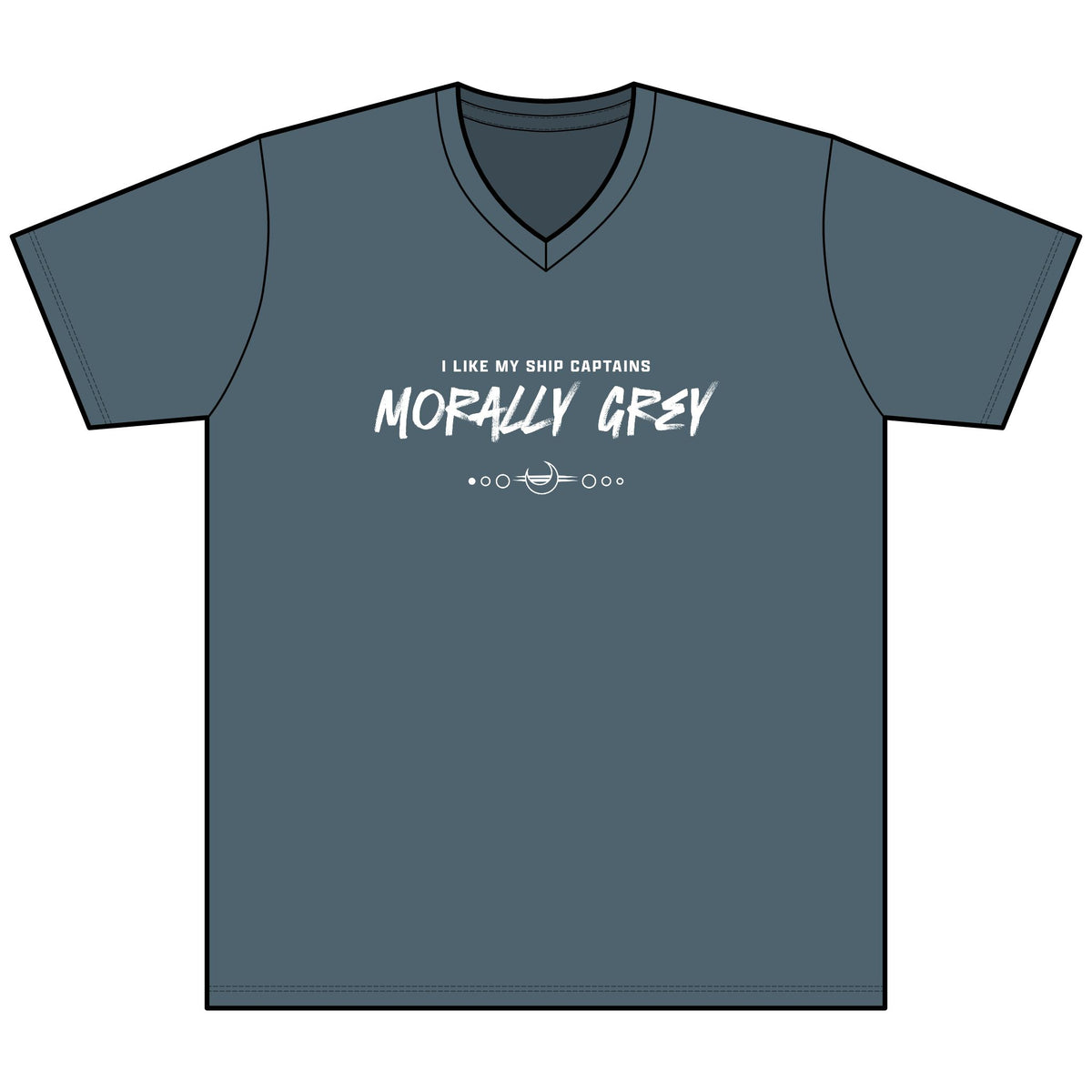 I Like My Ship Captains Morally Grey Heather V-Neck Tee