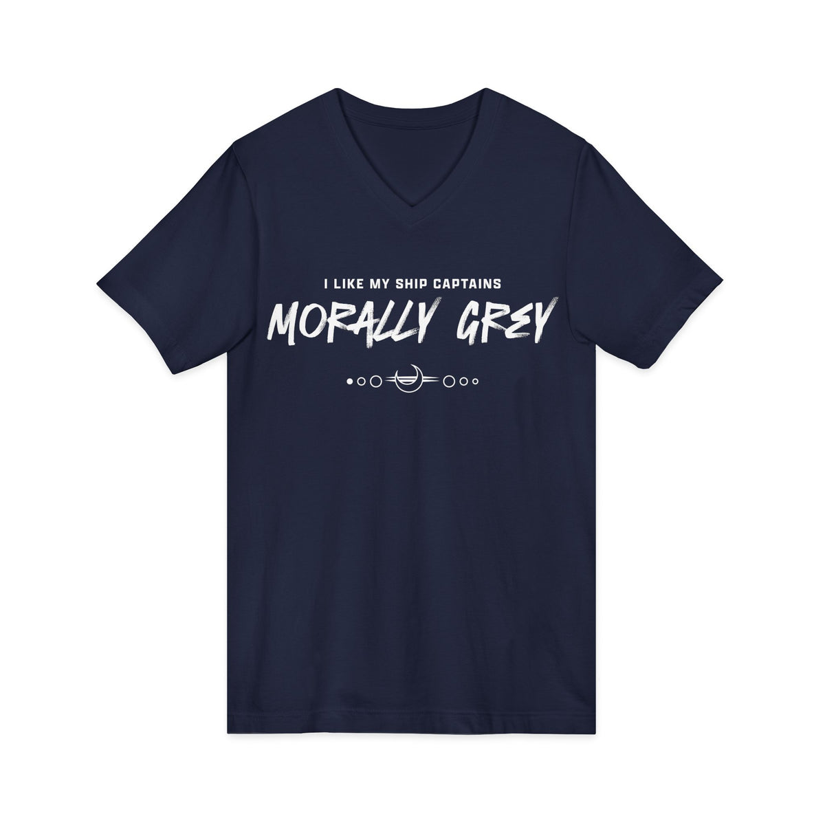I Like My Ship Captains Morally Grey V-Neck Tee