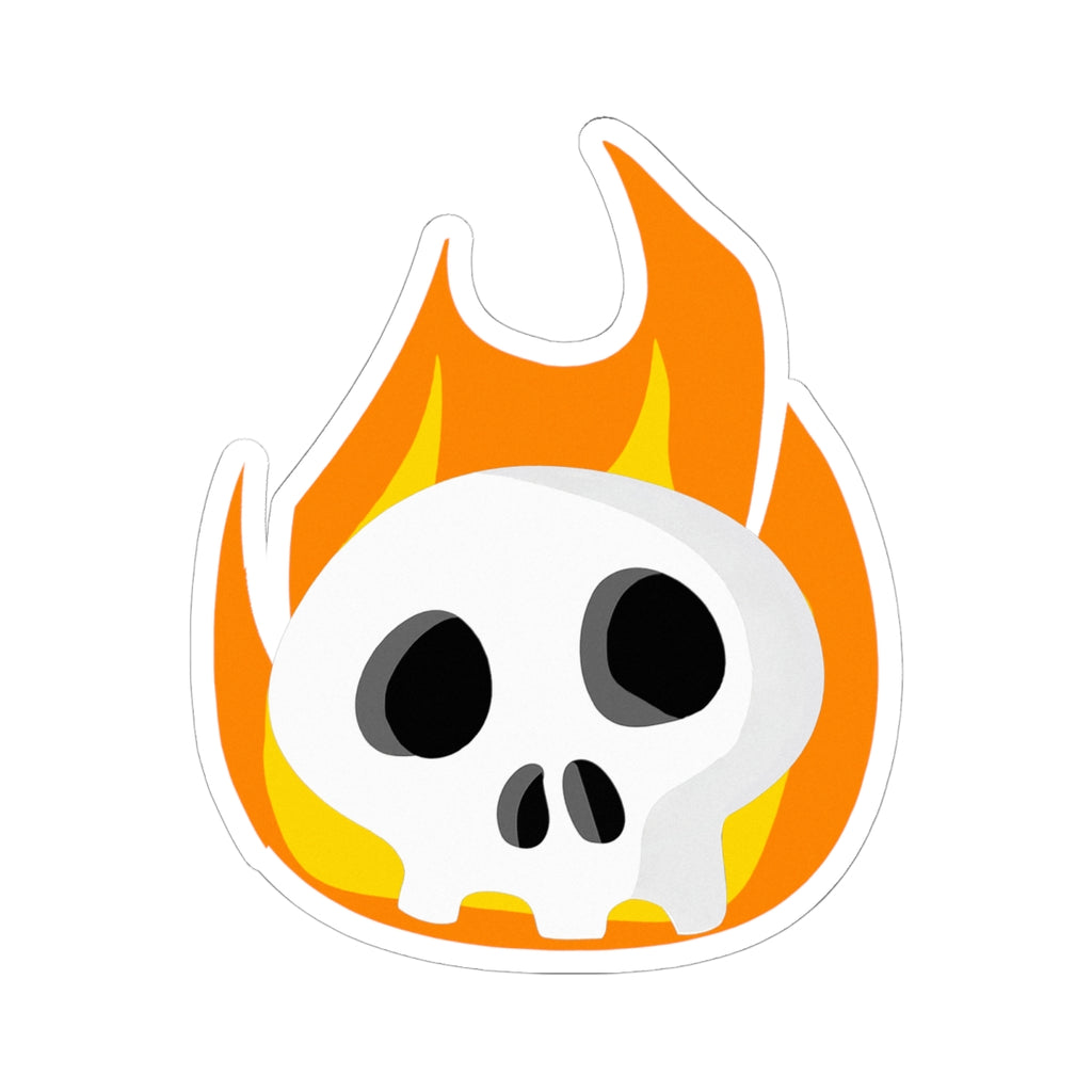Flaming Skull Sticker