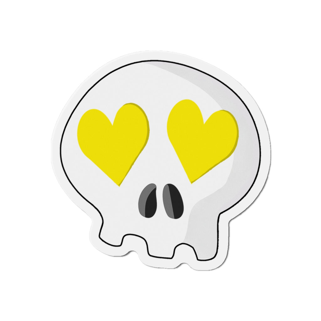 Heart-Eyes Skull Magnet (Yellow)