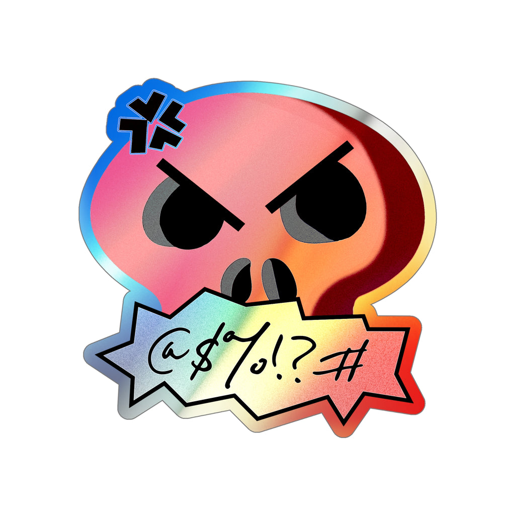 Cursing Skull Holographic Sticker
