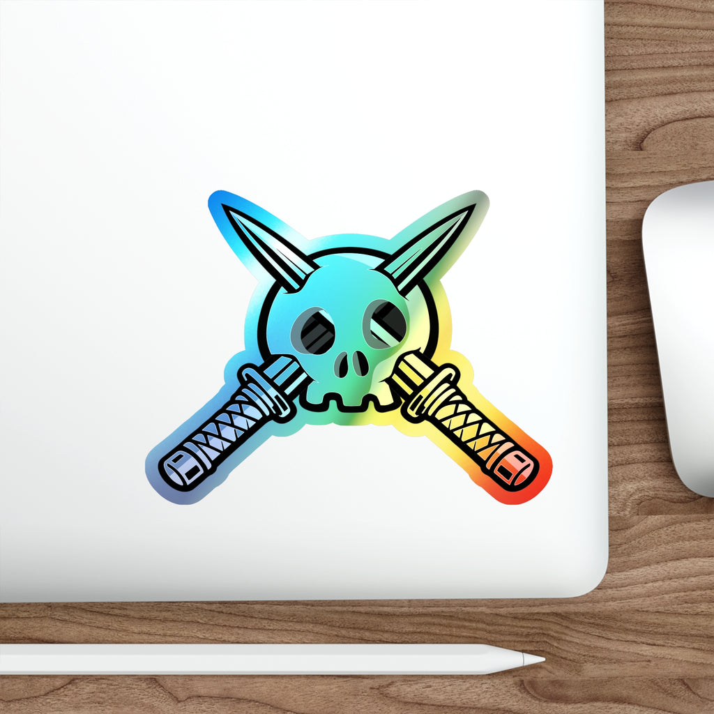 Trench Logo (White) Holographic Sticker