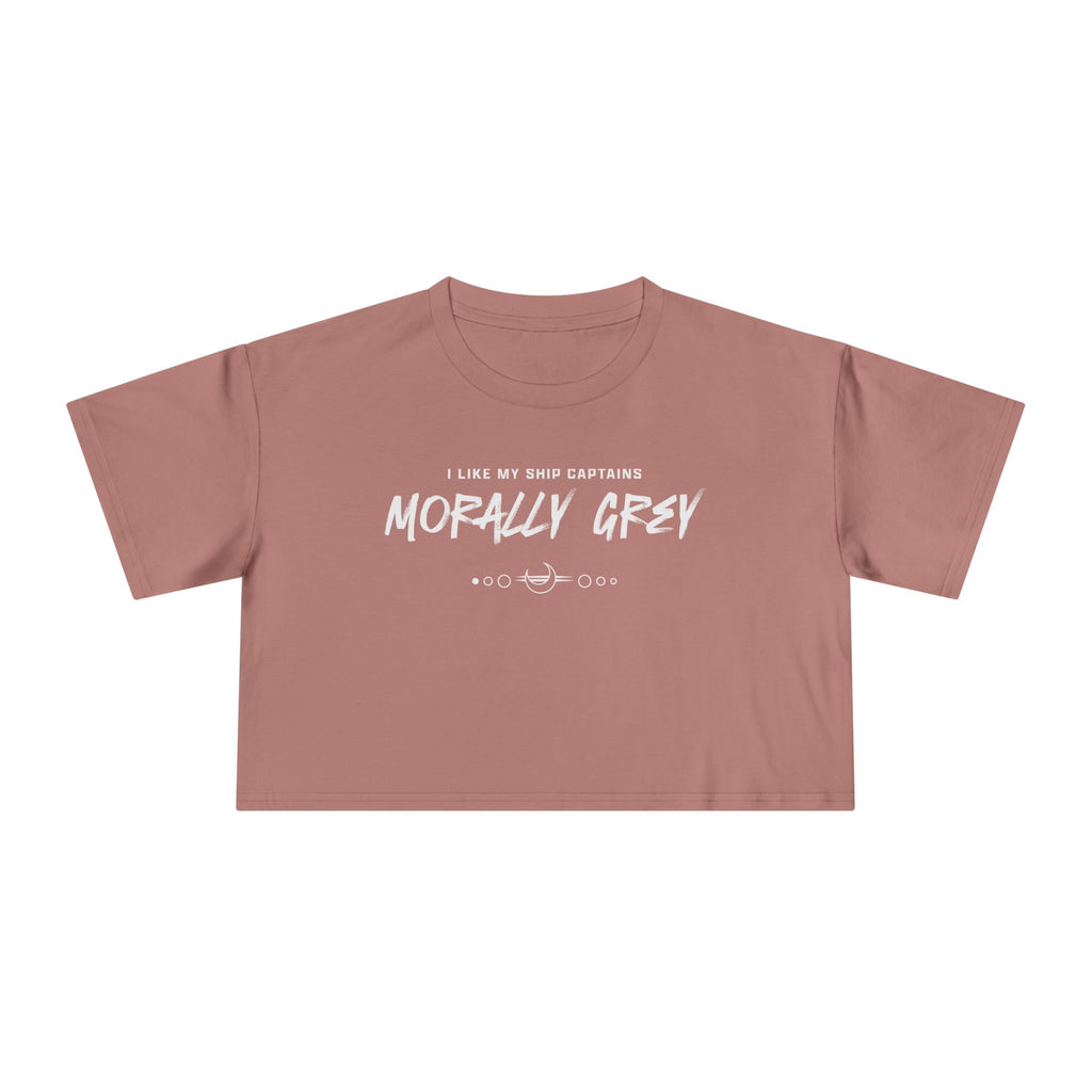 I Like My Ship Captains Morally Grey Crop Tee