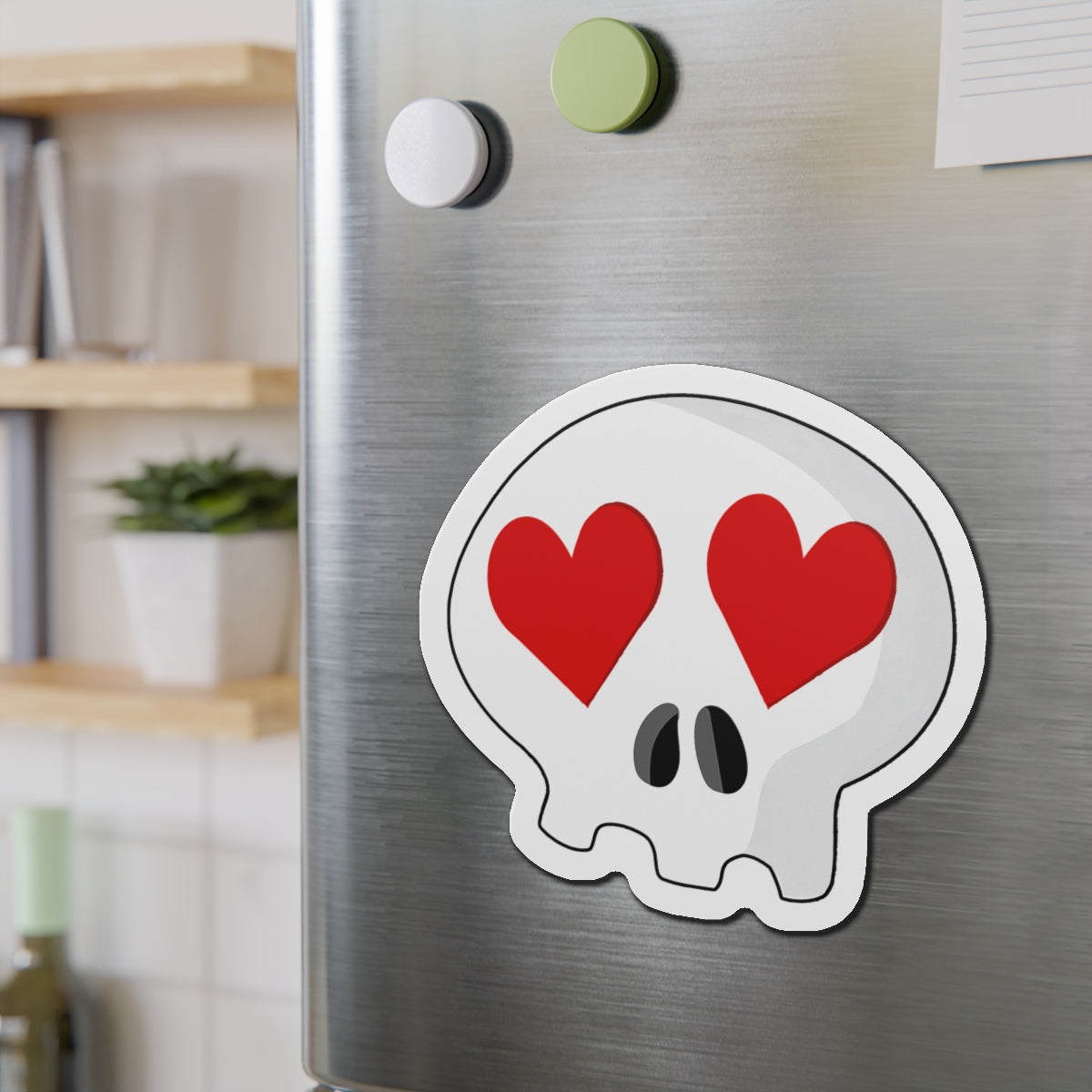 Heart-Eyes Skull Magnet