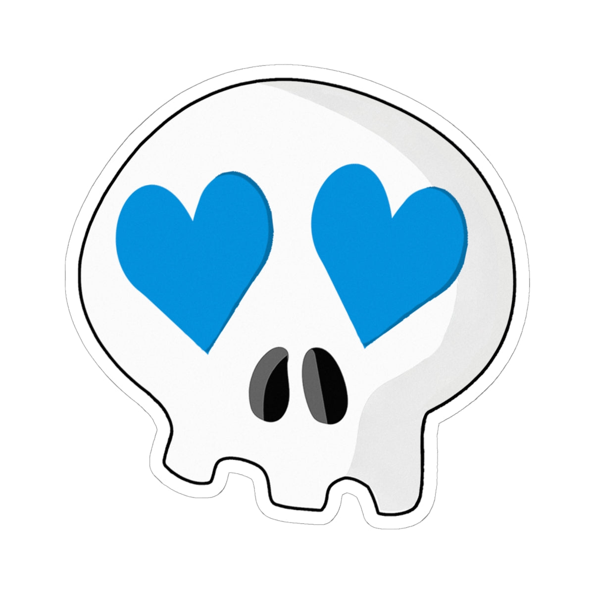 Heart-Eyes Skull Sticker (Blue)