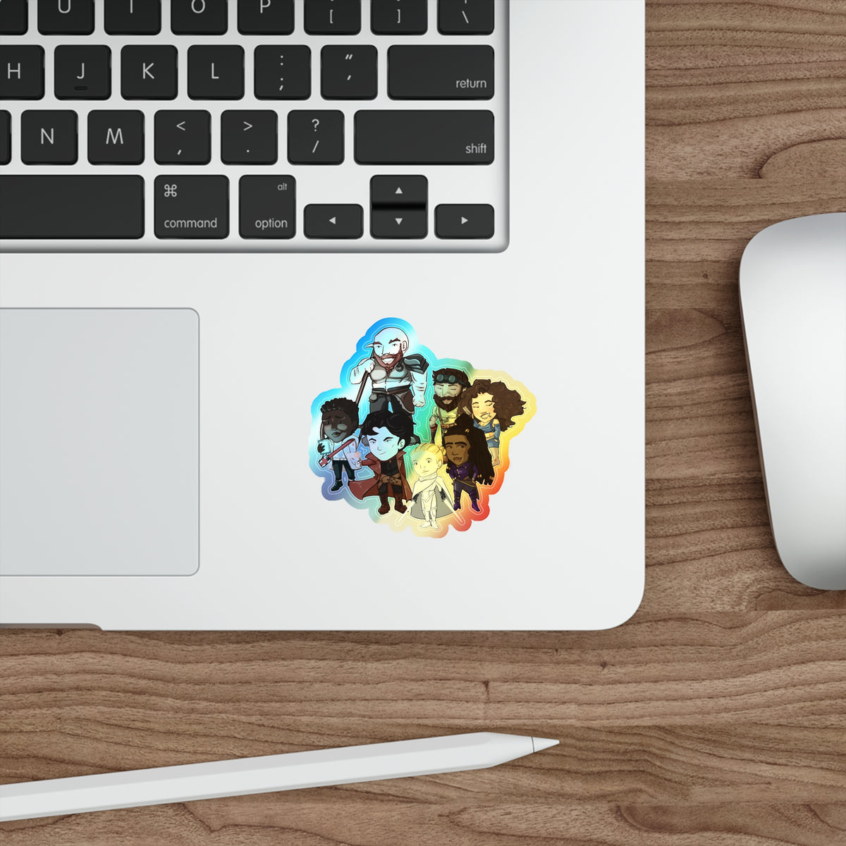 The Crew Huddle Holographic Sticker (Chibi-Style)