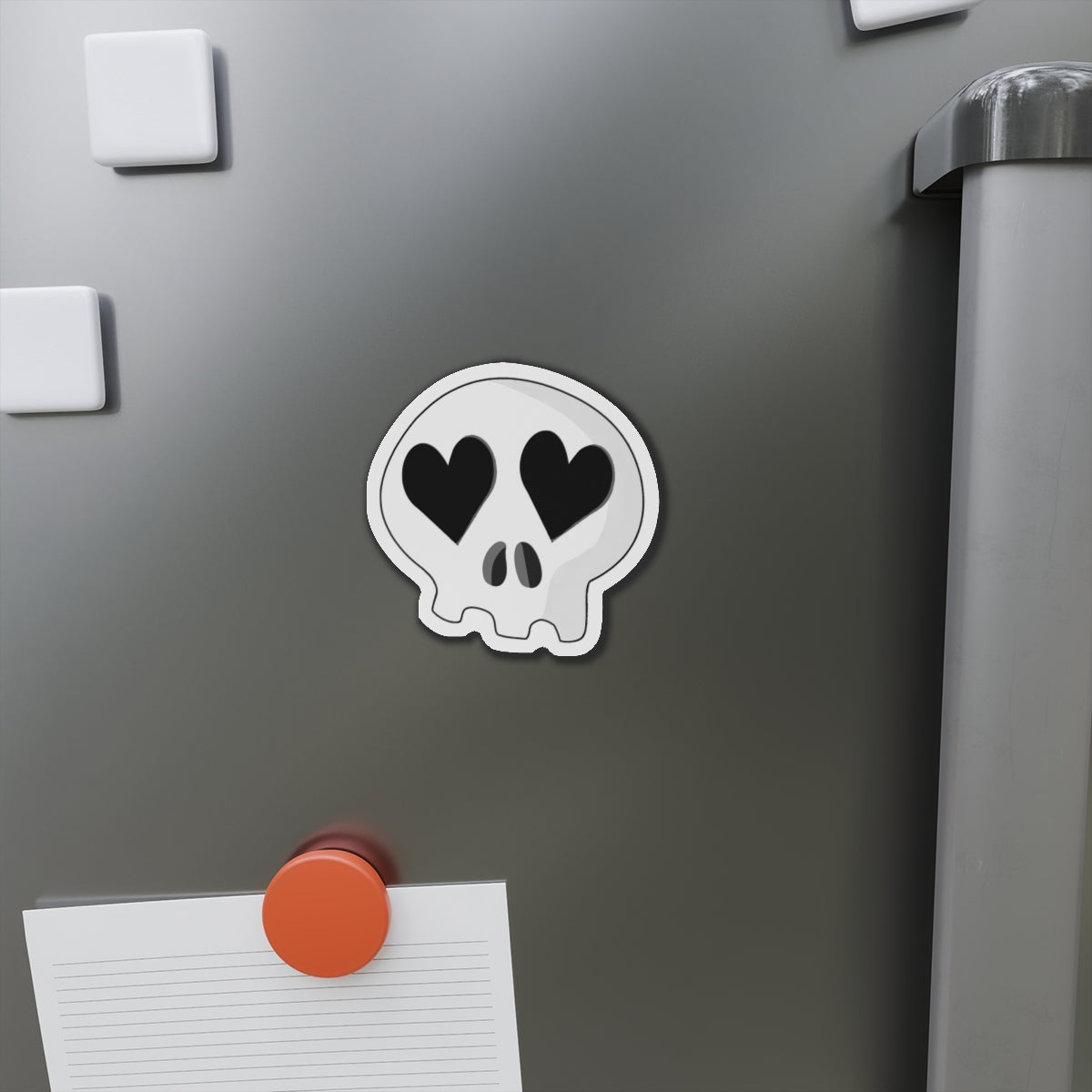 Heart-Eyes Skull Magnet (Black)