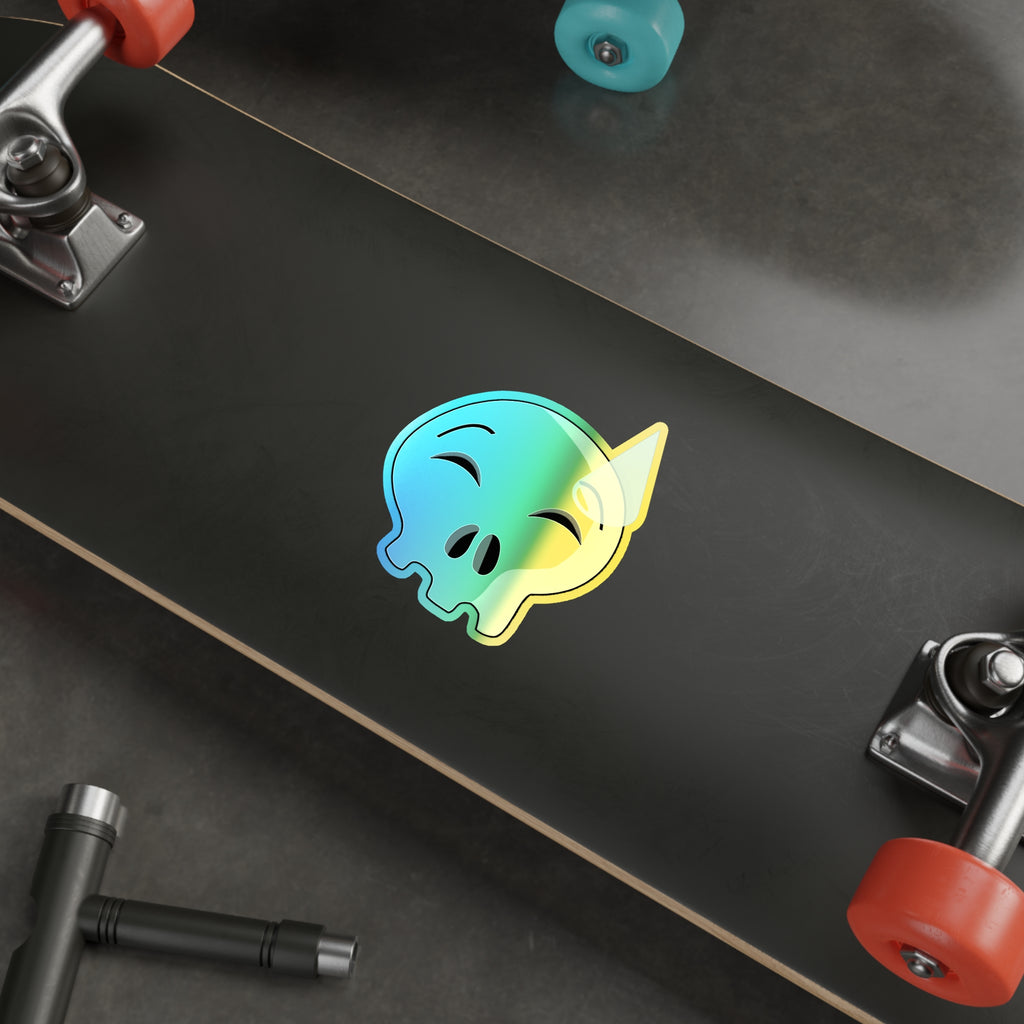 Nervous Sweating Skull Holographic Sticker