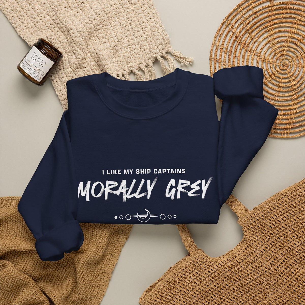 I Like My Ship Captains Morally Grey Crewneck Sweatshirt - Colors