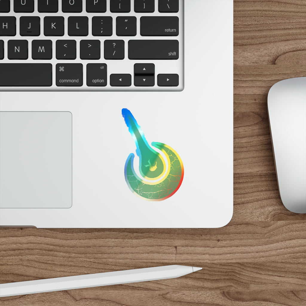 Maurice Africh Logo Holographic Sticker (Teal)
