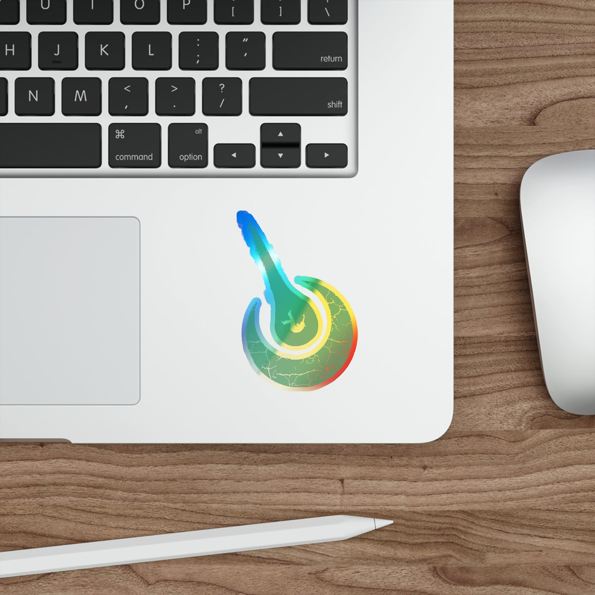 Maurice Africh Logo Holographic Sticker (Teal)