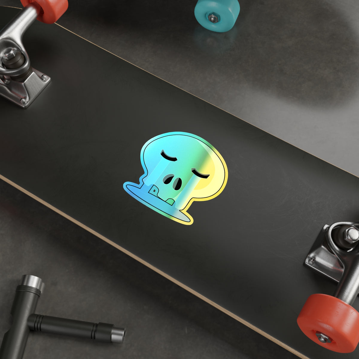 Crying Skull Holographic Sticker