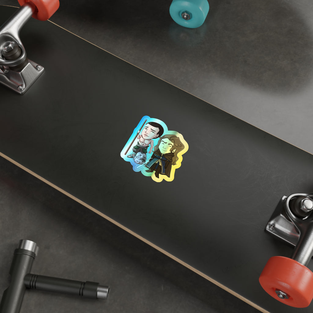 Cello, Eddie, and Little Izzy Holographic Sticker (Chibi-Style)