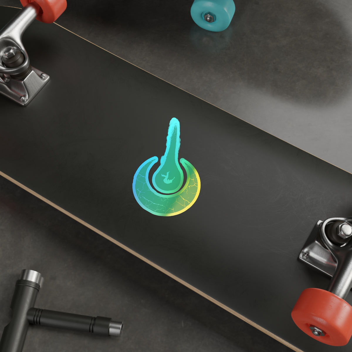 Maurice Africh Logo Holographic Sticker (Teal)