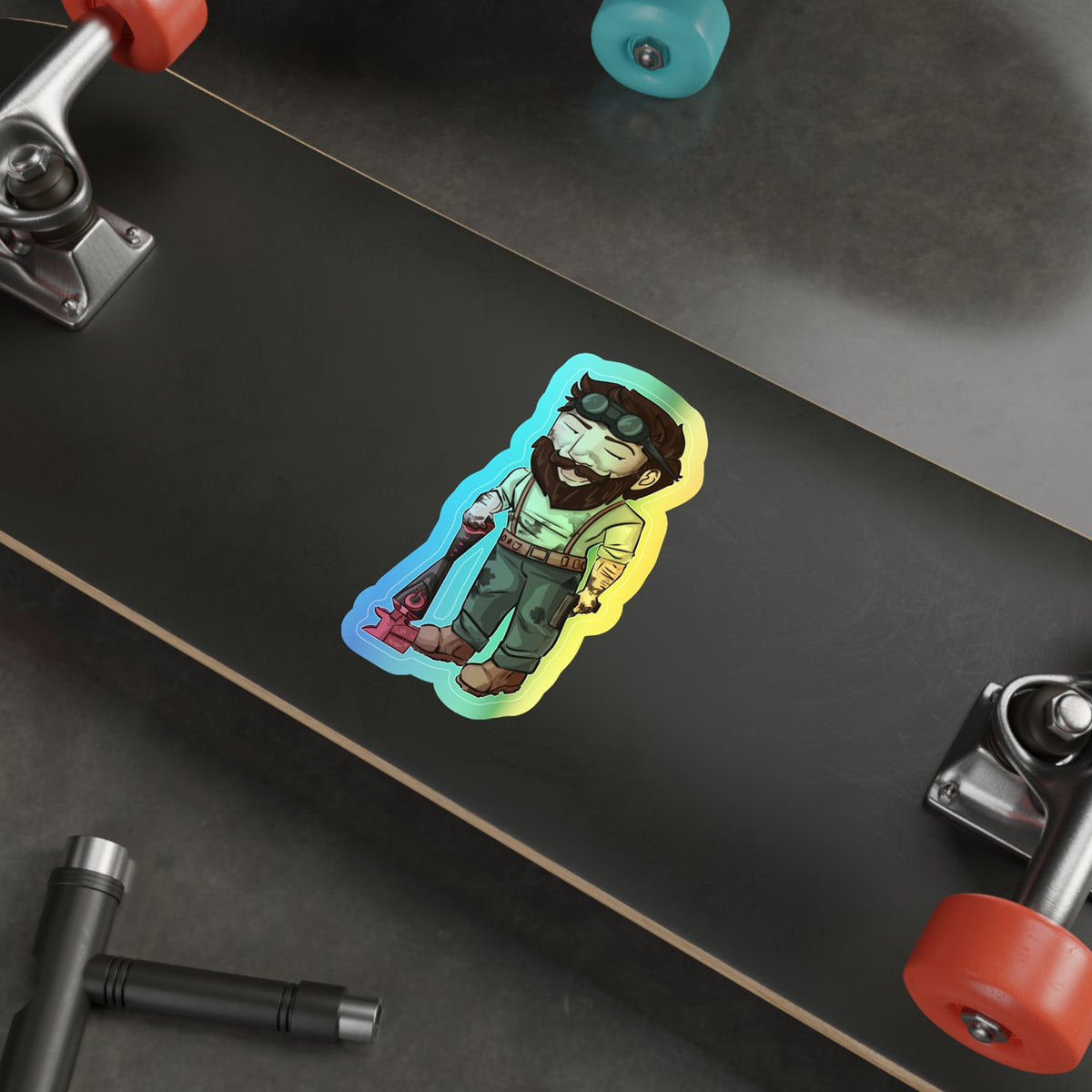 Bones Holographic Sticker (Chibi-Style)